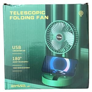 Green Telescopic Folding Fan